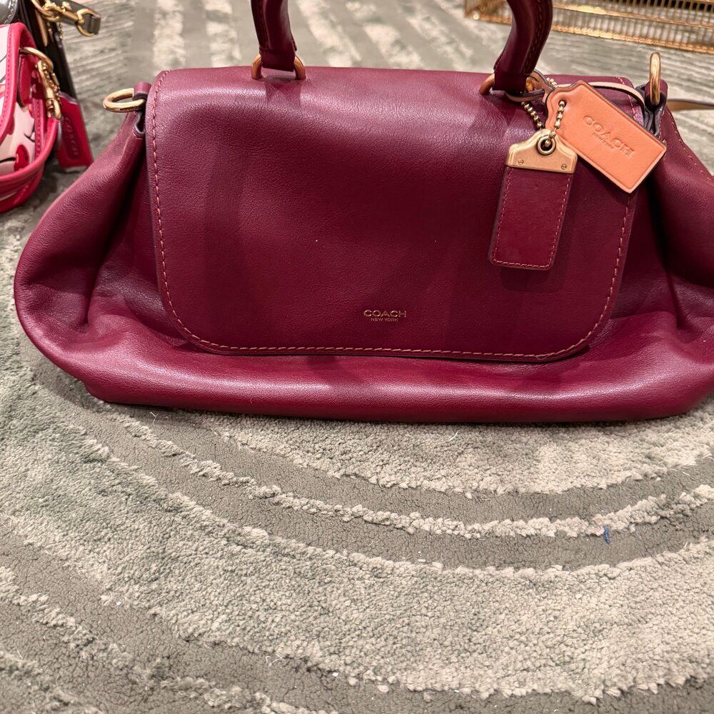 Coach Slouchy Rogue Top Handle in Merlot - Picture 4 of 6